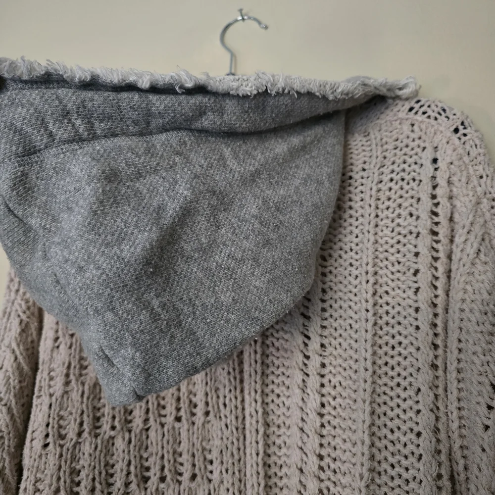 Free People Elan Tierra Cable Knit Hoodie Sweater - Picture 7 of 8